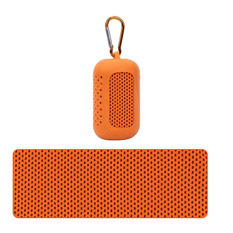 V562-B2042094060DBT-202503072225-00 Portable Quick Dry Sports Towel Set with Silicone Sleeve and Storage Bag - 30x80cm - Orange - 30X90Cm - Image 1