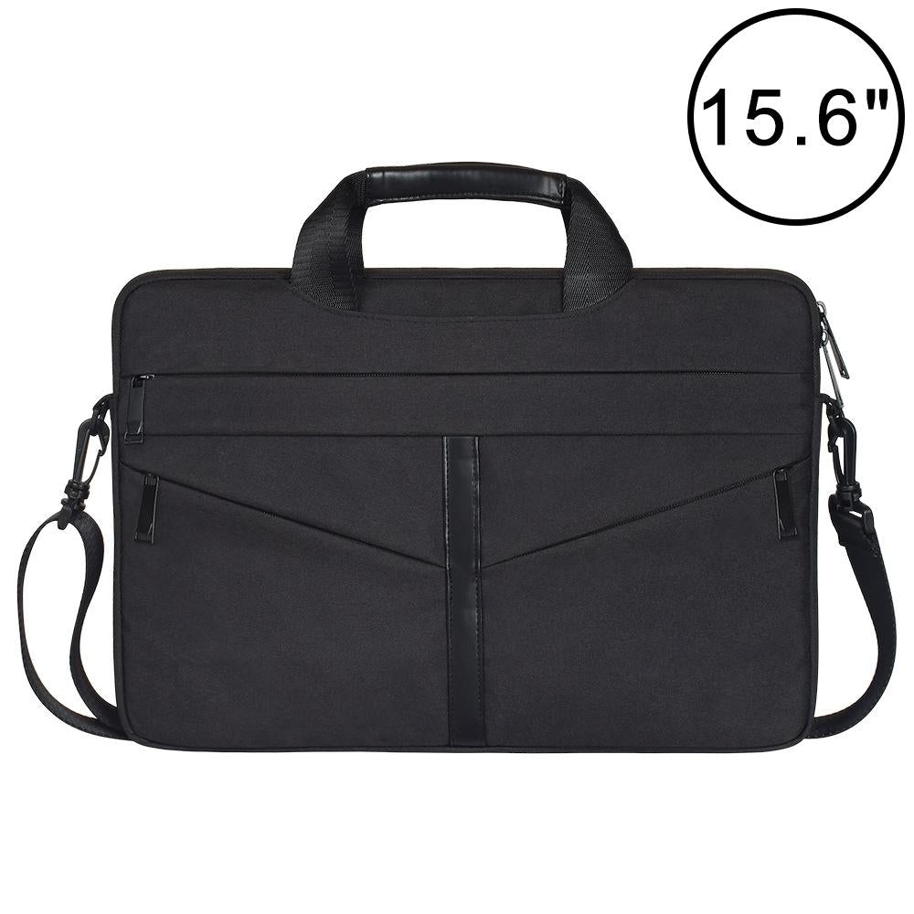 V562-B2070BL-202503202010-00 Stylish Zipper Laptop Bag With Shoulder Strap - Durable & Breathable - Black - Image 1