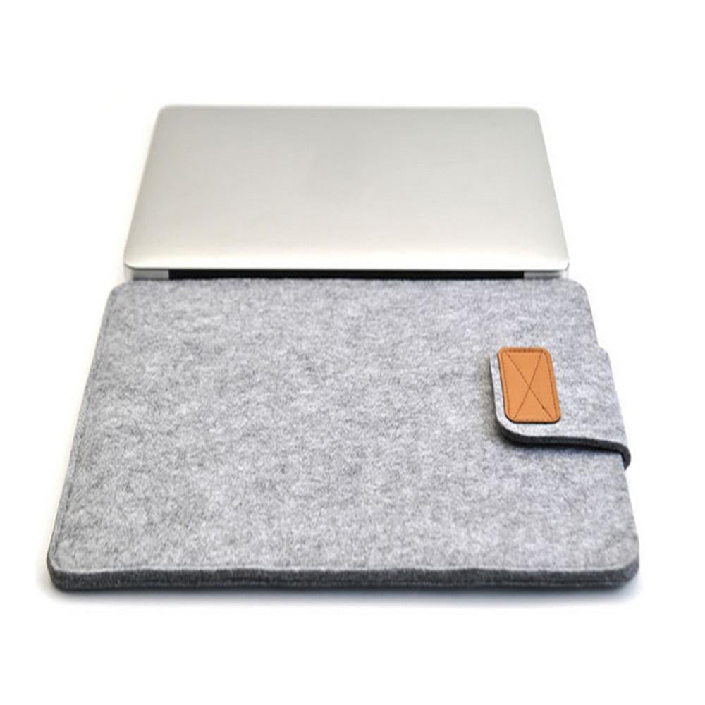 V562-B3060112060DBT-202504022010-00 14 Vertical Felt Laptop / Tablet Sleeve Bag - Black - Light Grey - Image 1