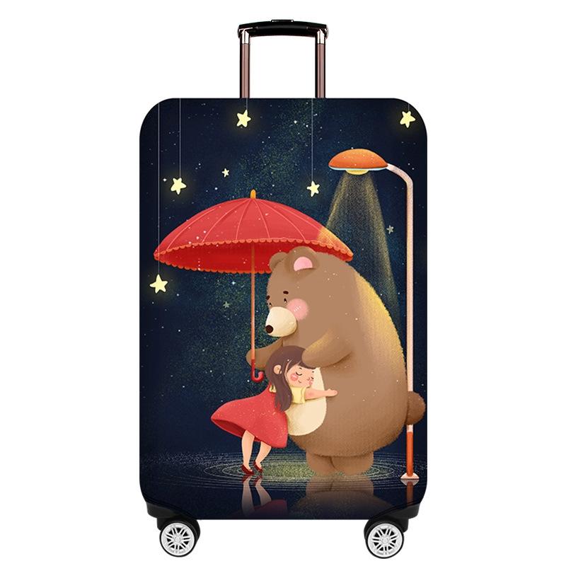 V562-B3069543060DBT-202502281711-00 Large Elastic Dustproof Luggage Cover - Durable and Protective - Bear Girl - Image 1