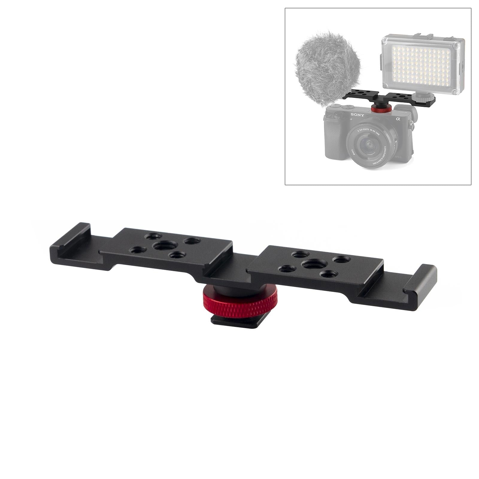 V562-B325UP-202502212205-00 Triple Cold Shoe Bracket Mount - Black - Image 1