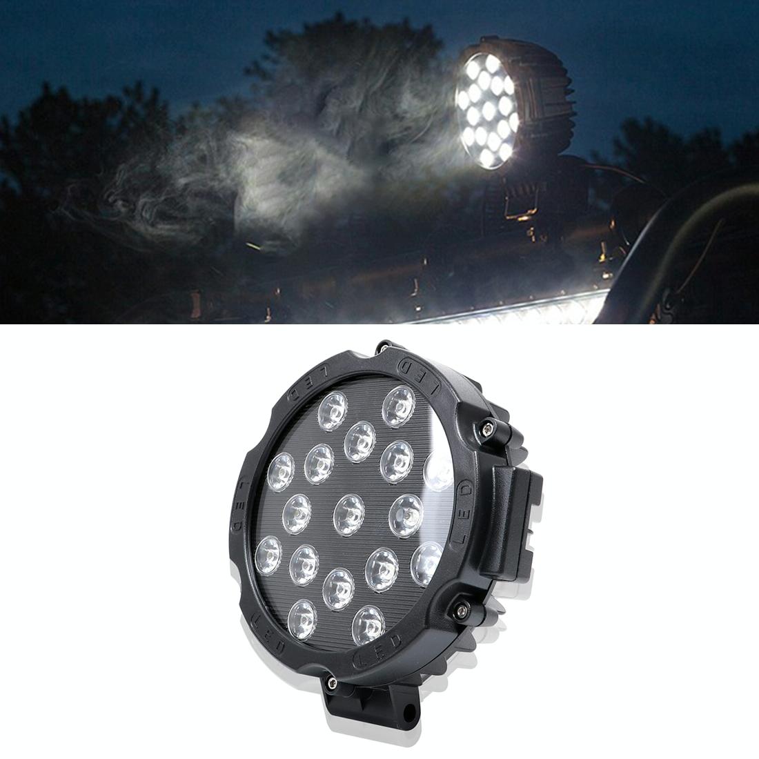 V562-B6864SMC-202503052016-00 2 Pcs 3500Lm 6500K White Light 17 Led Waterproof Car Boat Marine Work Lights Spotlight Led Bulbs 30 Degrees Adjustable Dc 10 - 30V - Black - Image 1