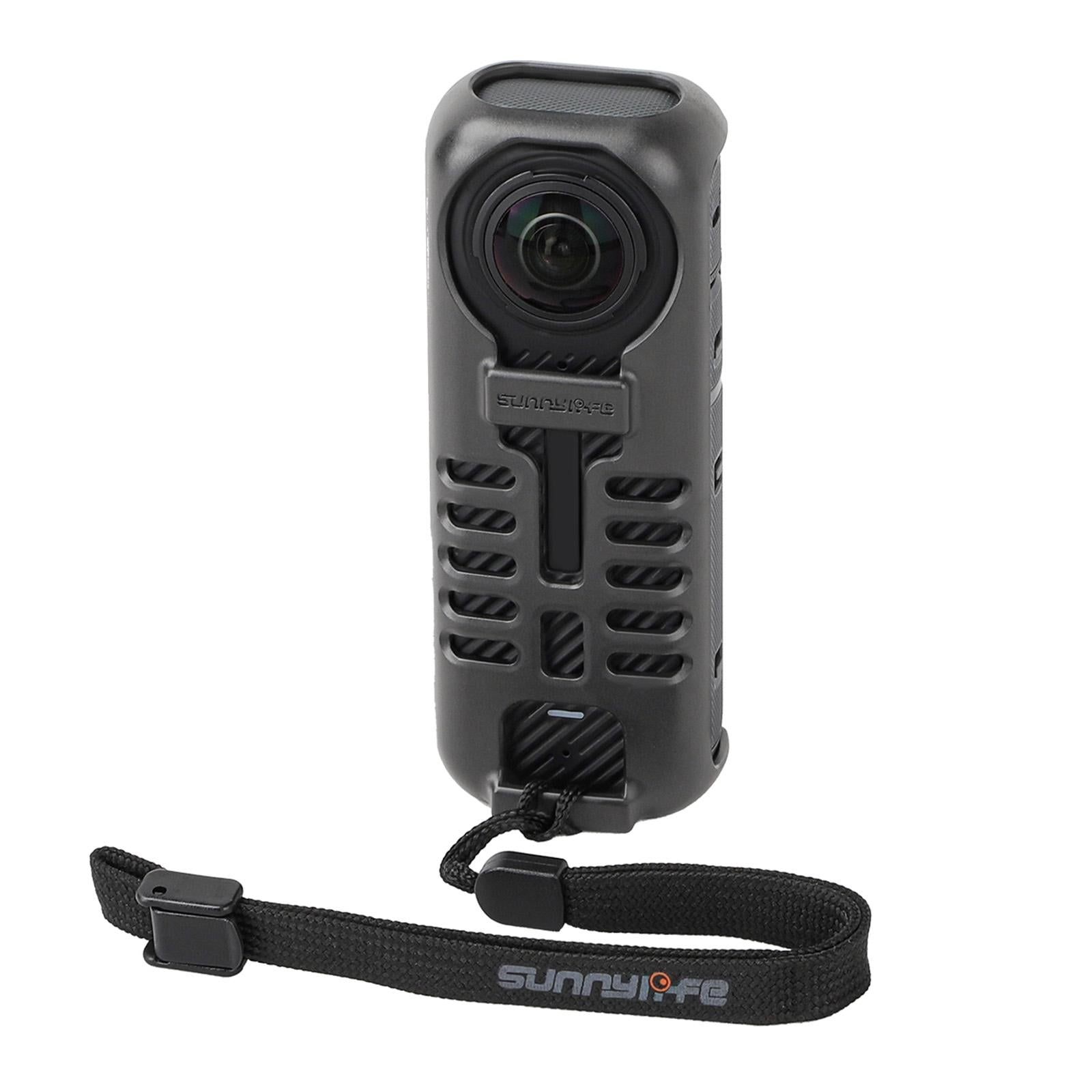 V562-B7254ACD-202503061950-00 Graphene Protective Case for Insta360 X4 with Hand Strap - Black - Image 1