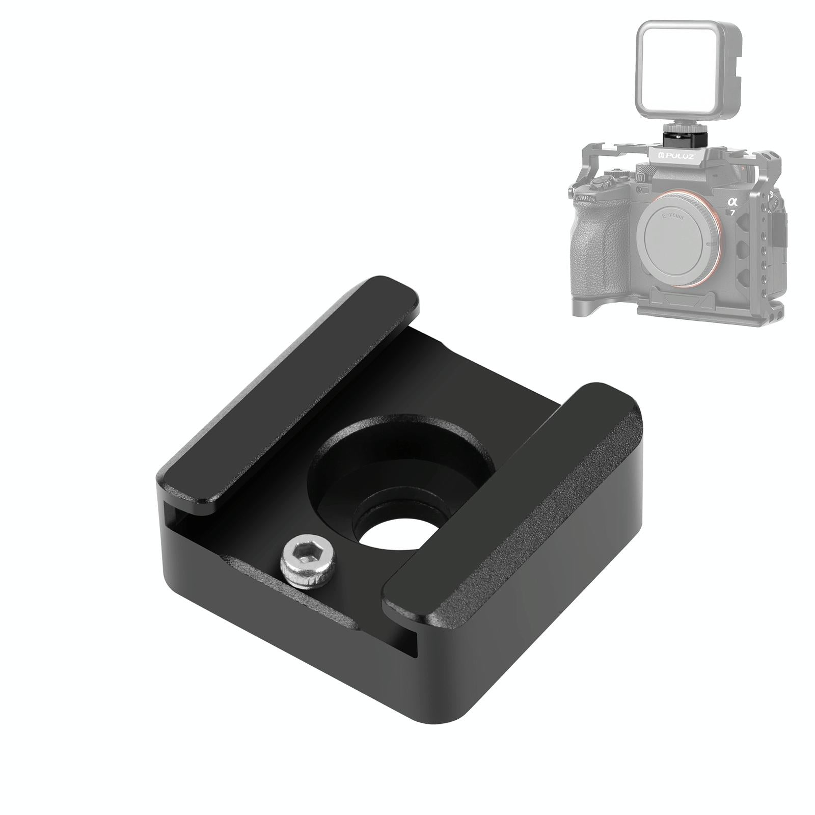 V562-B8013UP-202502211950-00 Aluminum Cold Shoe Mount For Microphone Or Flash Light - Black - Image 1