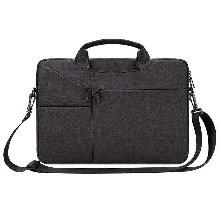 V562-B8025BL-202502281825-00 14.1 Inch Laptop Handbag With Hidden Strap And Suitcase Belt - Waterproof And Tear-Resistant - Black - Image 1