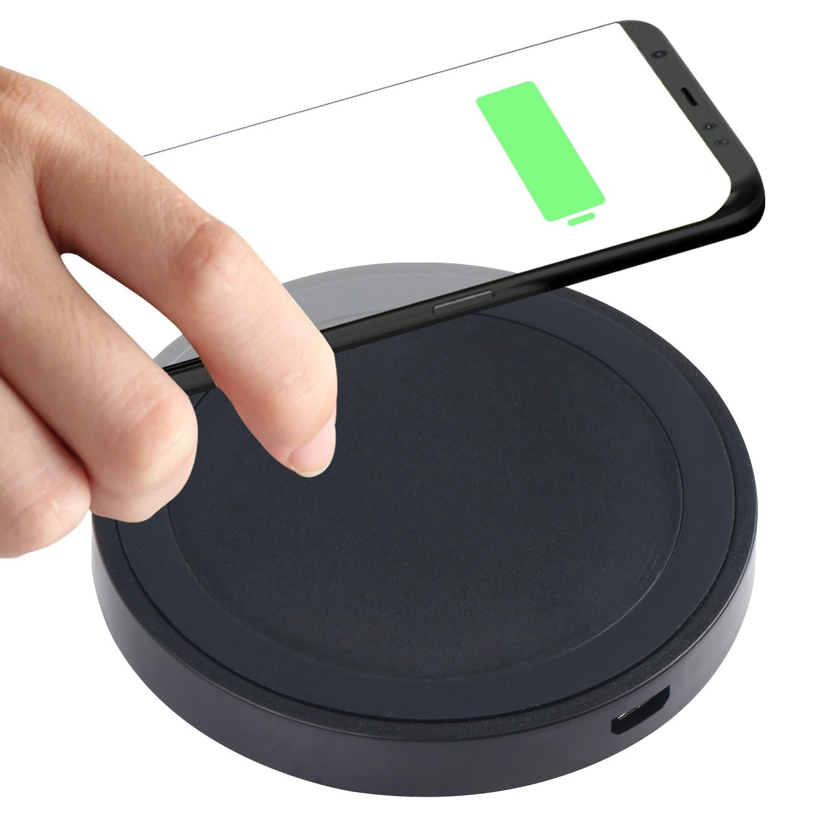 V562-BB9983-SCS-S-202504211923-00 Universal 5W Round Wireless Charger - Black - Image 1