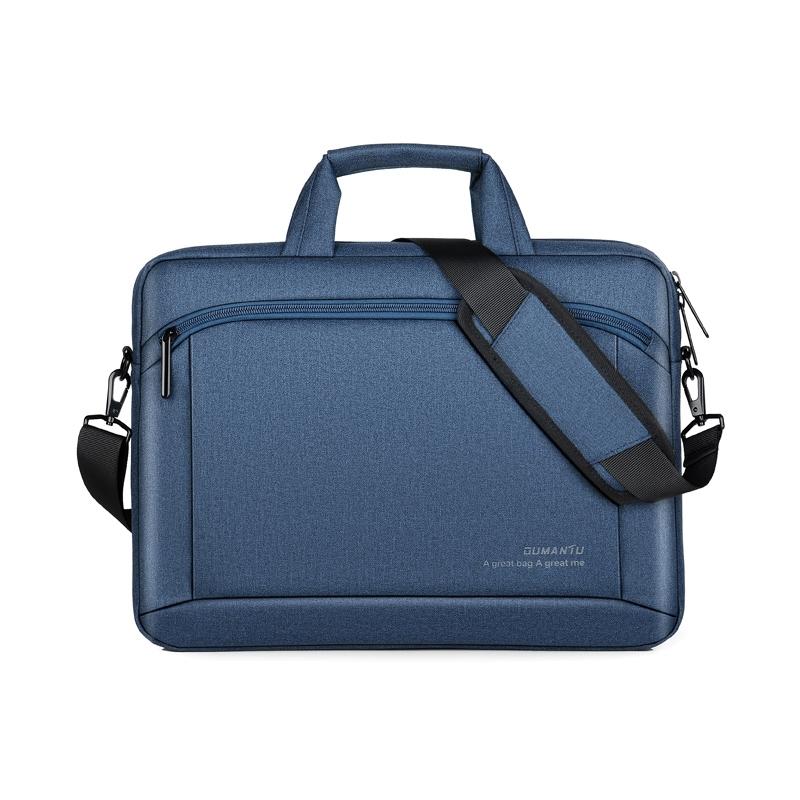 V562-BS8242GO-202502281831-00 Portable 15 Inch Laptop Leather Handbag For Business Briefcase - Sapphire Blue - Image 1
