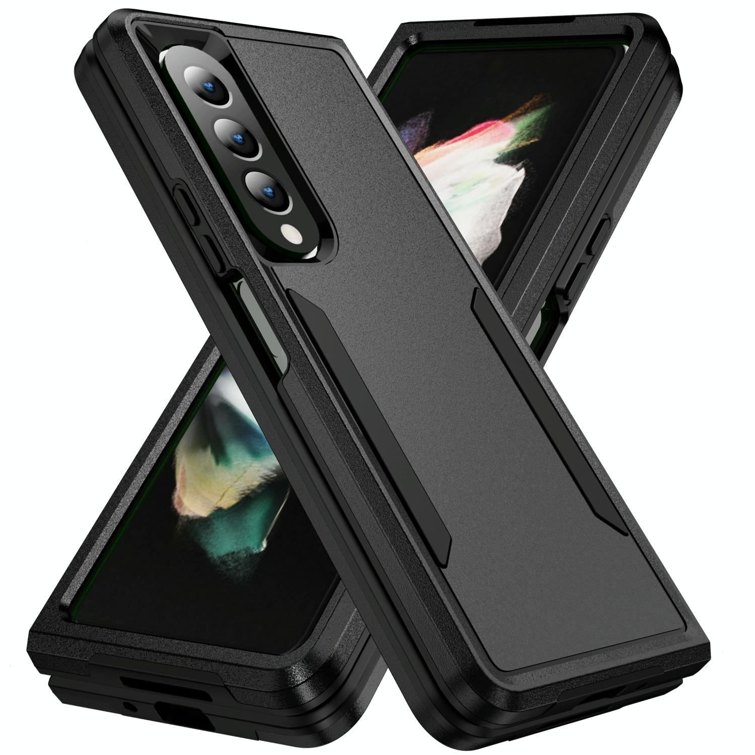 V562-C100254300ADE-202505291337-00 For Samsung Galaxy Z Fold4 5G Shockproof Pc Tpu Case - Black - Image 1