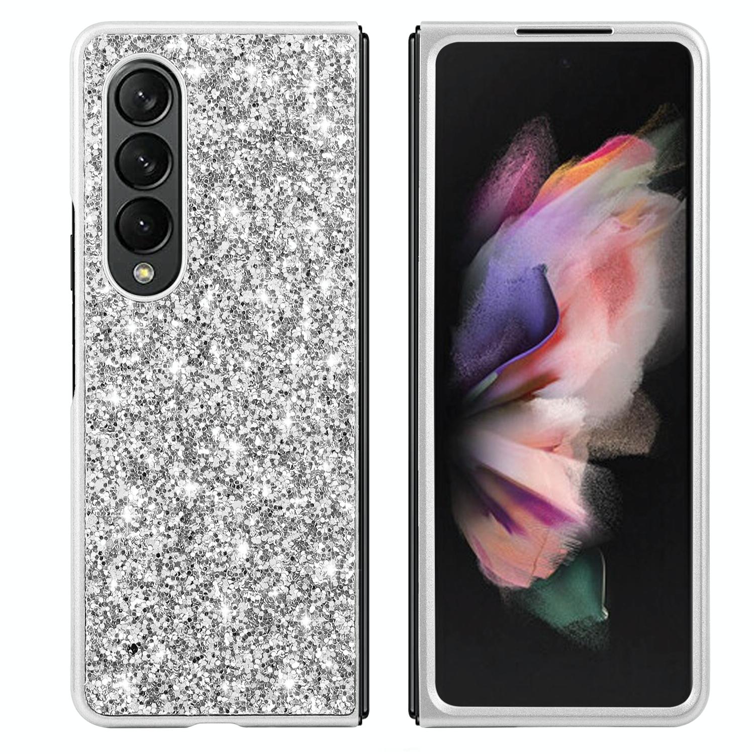 V562-C100255300ADE-202503211431-00 For Samsung Galaxy Z Fold4 5G Glitter Tpu Shockproof Case - Silver - Image 1