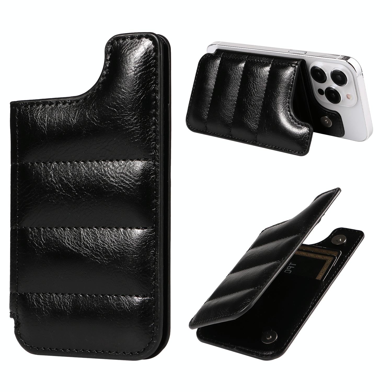 V562-C101054600ADE-202503281922-00 Vintage Cow Print Sewing Card Phone Sticker - Black - Image 1