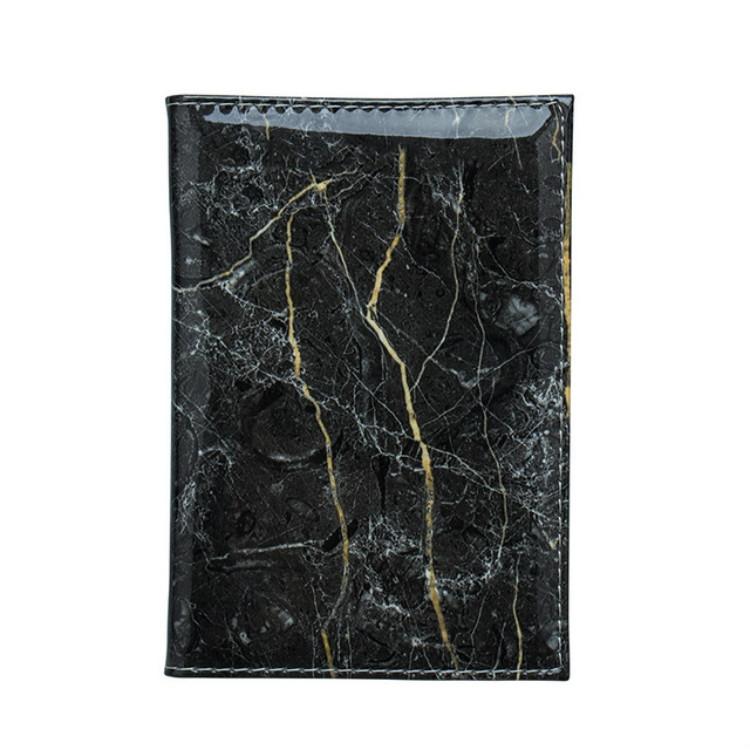 V562-C1019252240DBT-202503281952-00 Waterproof Marble Passport & Ticket Holder Colorful Design - Black - Image 1