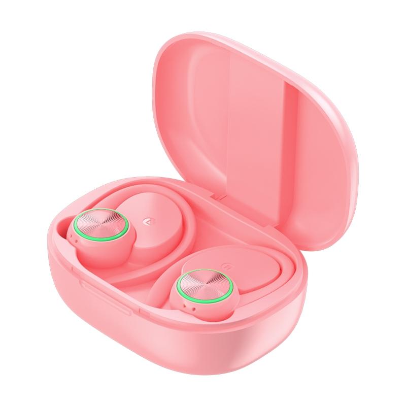 V562-C1033053060DBT-202505222026-00 Wireless Bluetooth Earphones with Charging Bin and Digital Display - Pink - Image 1