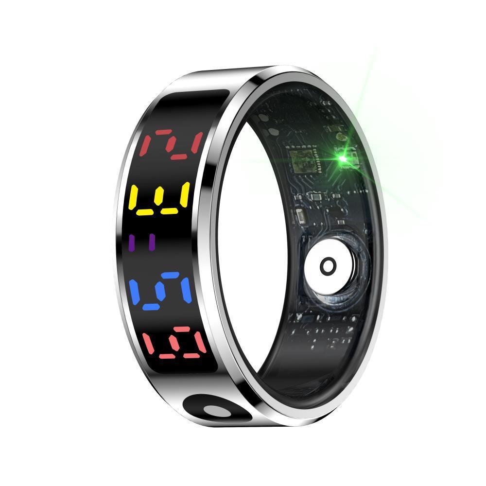 V562-C103408200AYS-202504281845-00 Smart Ring Heart Rate Blood Oxygen Sleep Sports Size 11 - Silver - Image 1
