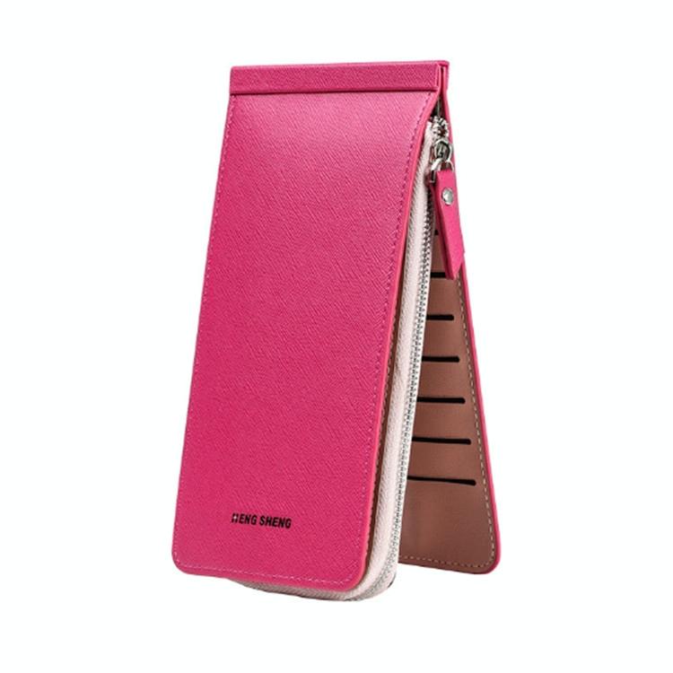 V562-C103847080DBT-202503280230-00 Ultra Thin Multi Card Wallet Multi Function Card Holder - Rose Red - Image 1