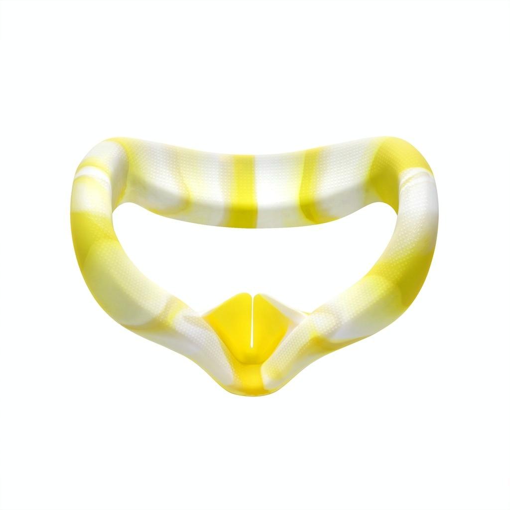 V562-C1040694750DBT-202503052052-00 Silicone Vr Eye Cover for Oculus Quest 2 - Anti-sweat - White Yellow - Image 1
