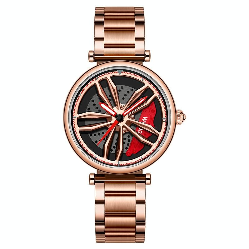 V562-C1045249850DBT-202504171916-00 Stylish Steel Band Quartz Watch for Couples - Rose Gold - Image 1