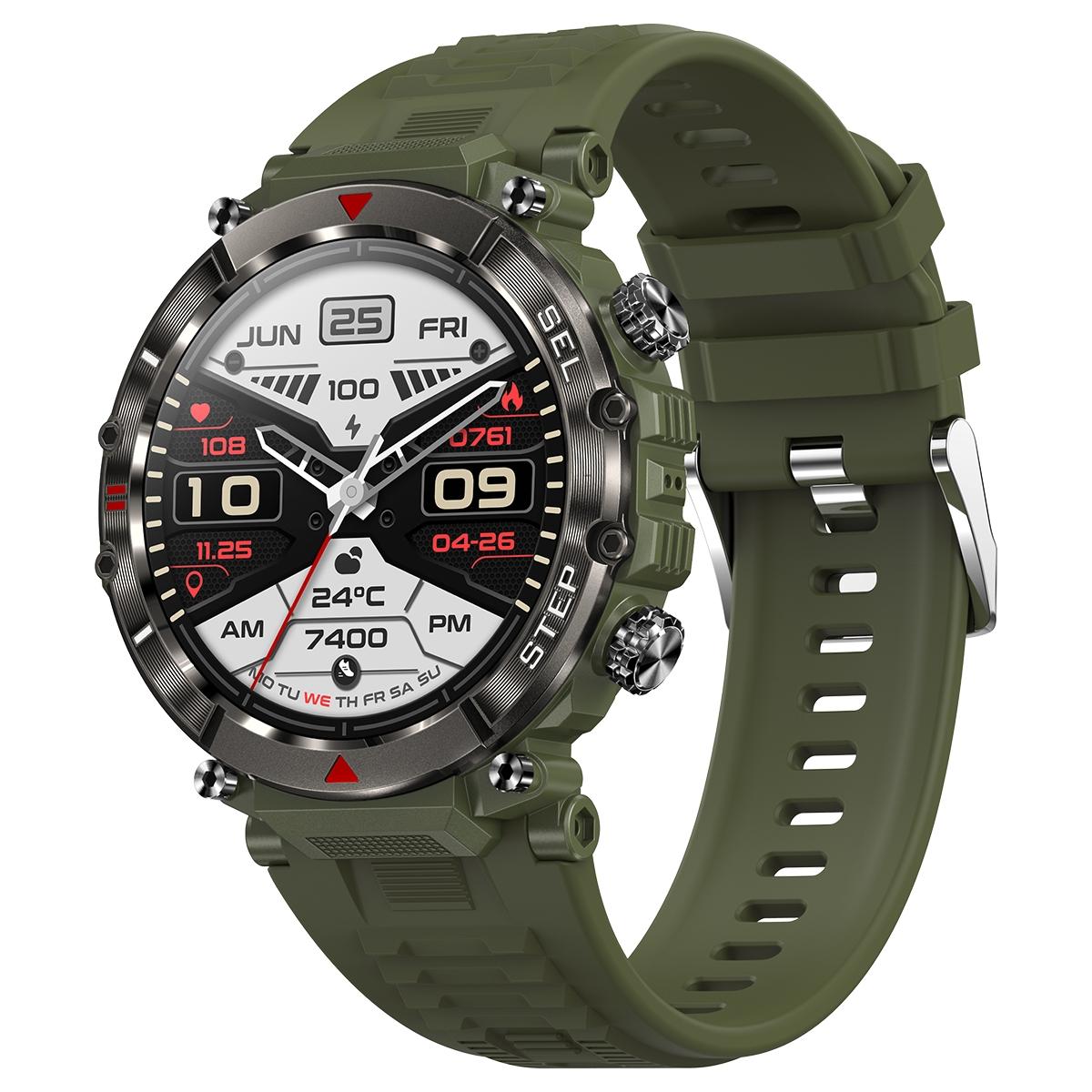 V562-C104722400ADE-202505211937-00 Smart Wristband With Waterproof Heart Rate And Blood Pressure Monitoring - Green - Image 1