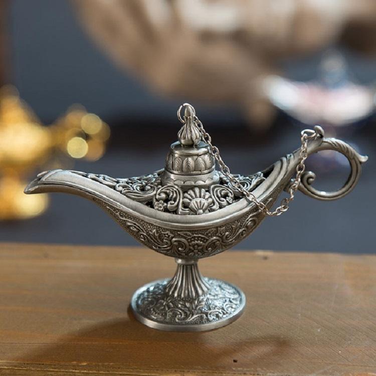 V562-C1047980910DBT-202503041641-00 Metal Aladdin Magic Lamp Aromatherapy Home Decor Gift - Old Tin - Image 1