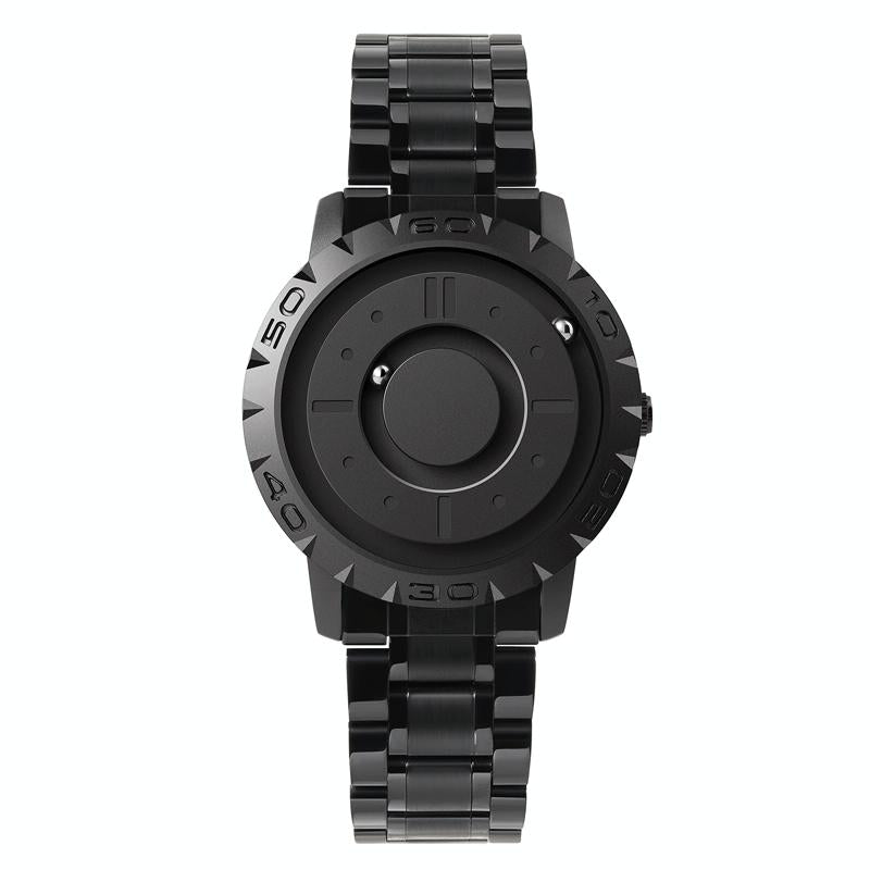 V562-C1051492060DBT-202504171911-00 Bezel-free Magnetic Ball Watch - Men Design - Black Steel Strip - Image 1