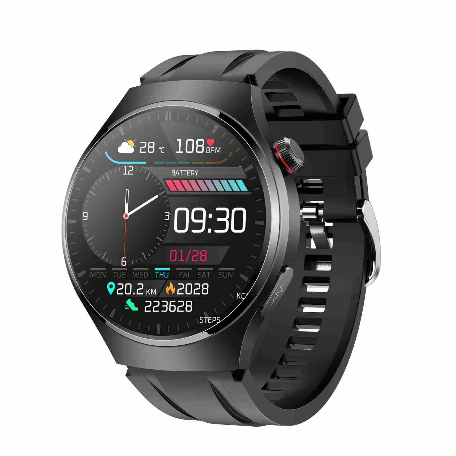 V562-C105468500ADE-202504252112-00 1.43 Inch Amoled Ip67 Smart Call Watch Support Ecg / Body Temperature / Blood Glucose Monitoring - Black - Image 1