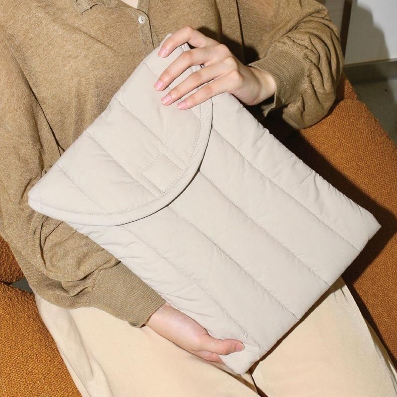 V562-C1067304060DBT-227198-00 Lightweight Cotton Embroidery Inner Bag for Protection - Gray White - 9.7-11 Inch - Image 1