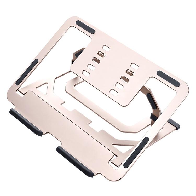 V562-C1074202750DBT-202502271905-00 Foldable Aluminum Laptop Stand for Desktop Cooling - Rose Gold - Image 1
