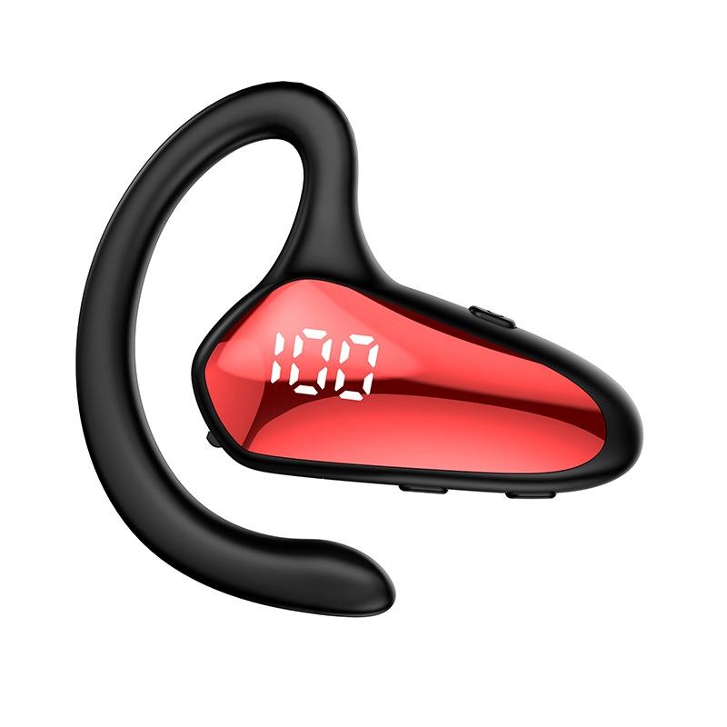 V562-C1074423060DBT-202505231810-00 Digital Display Hanging Ear Bone Conduction Bluetooth Headset - Yx02 - Red - Image 1