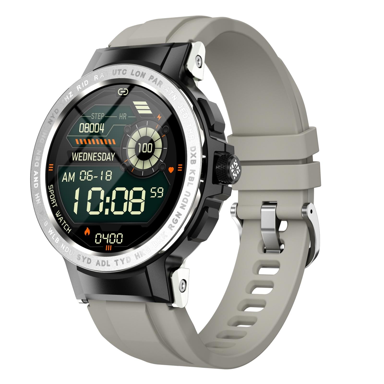 V562-C107766100AYS-202504171945-00 Waterproof Smart Watch With Colour Screen - Ip68 - Silver - Image 1