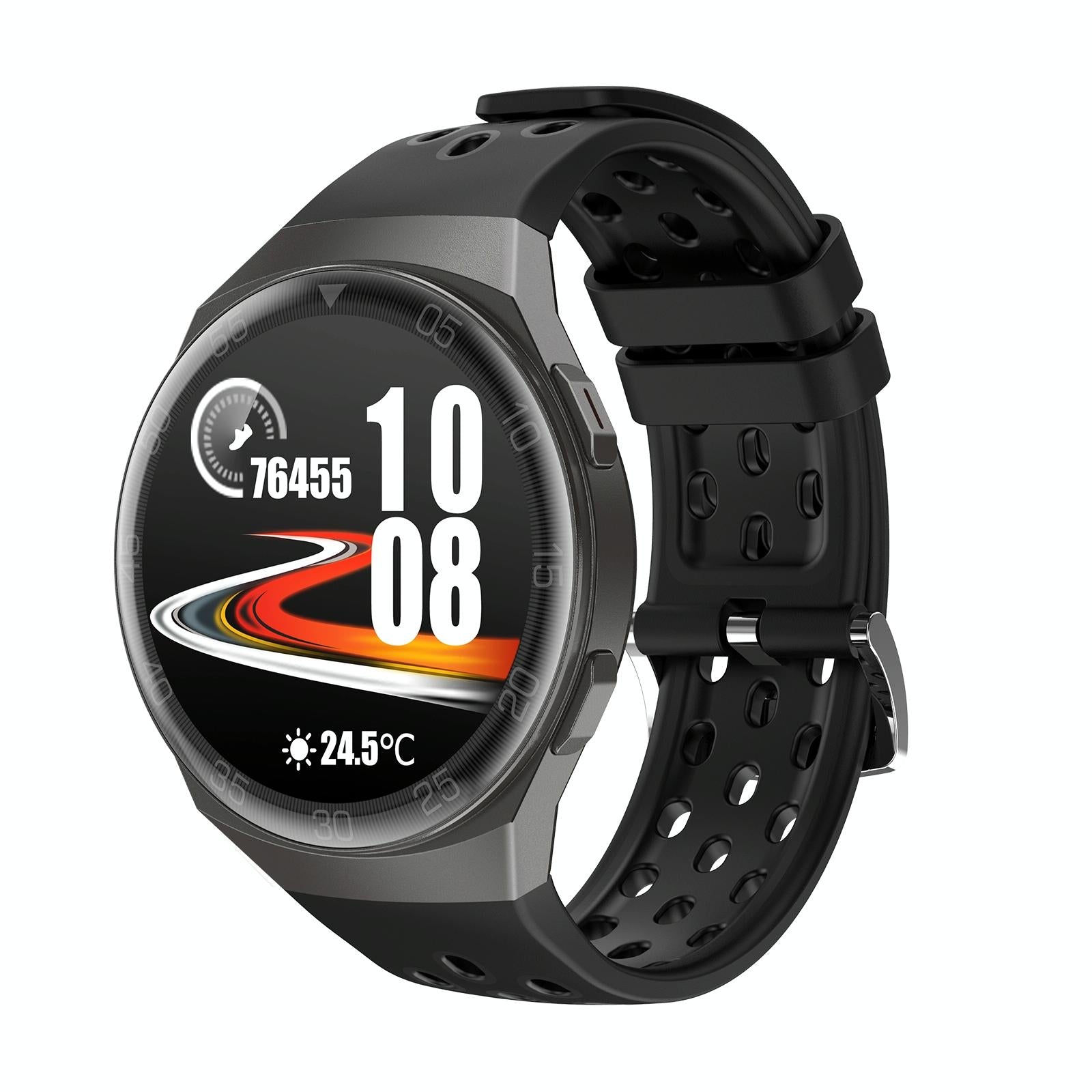 V562-C107849100ADE-202504251943-00 1.28 Inch Ips Screen Bluetooth 5.0 Ip67 Waterproof Smart Watch Support Sleep Monitor / Multi-Sports Mode / Heart Rate Monitor / Blood Pressure Monitoring - Black - Image 1