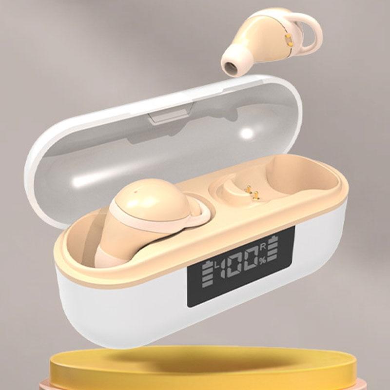 V562-C1080623060DBT-202505261906-00 Wireless Noise-cancelling Earbuds with Digital Display and Charging Case - Skin Colour - Image 1