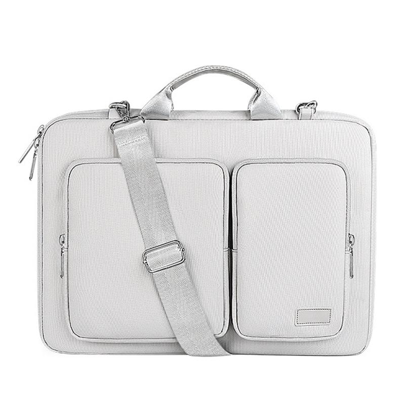 V562-C108197100ADE-202502282045-00 13.3 Inch Detachable Shoulder Laptop Bag - Thickened Polyester - Silver Gray - Image 1