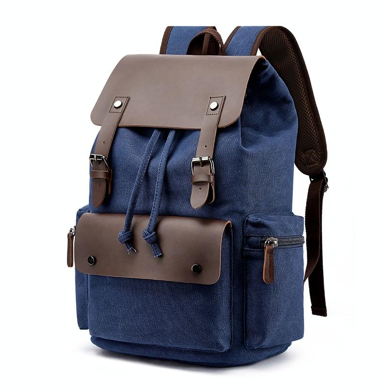 V562-C1090023060DBT-226320-00 Student Canvas Backpack - Compact and Stylish - Navy - Image 1