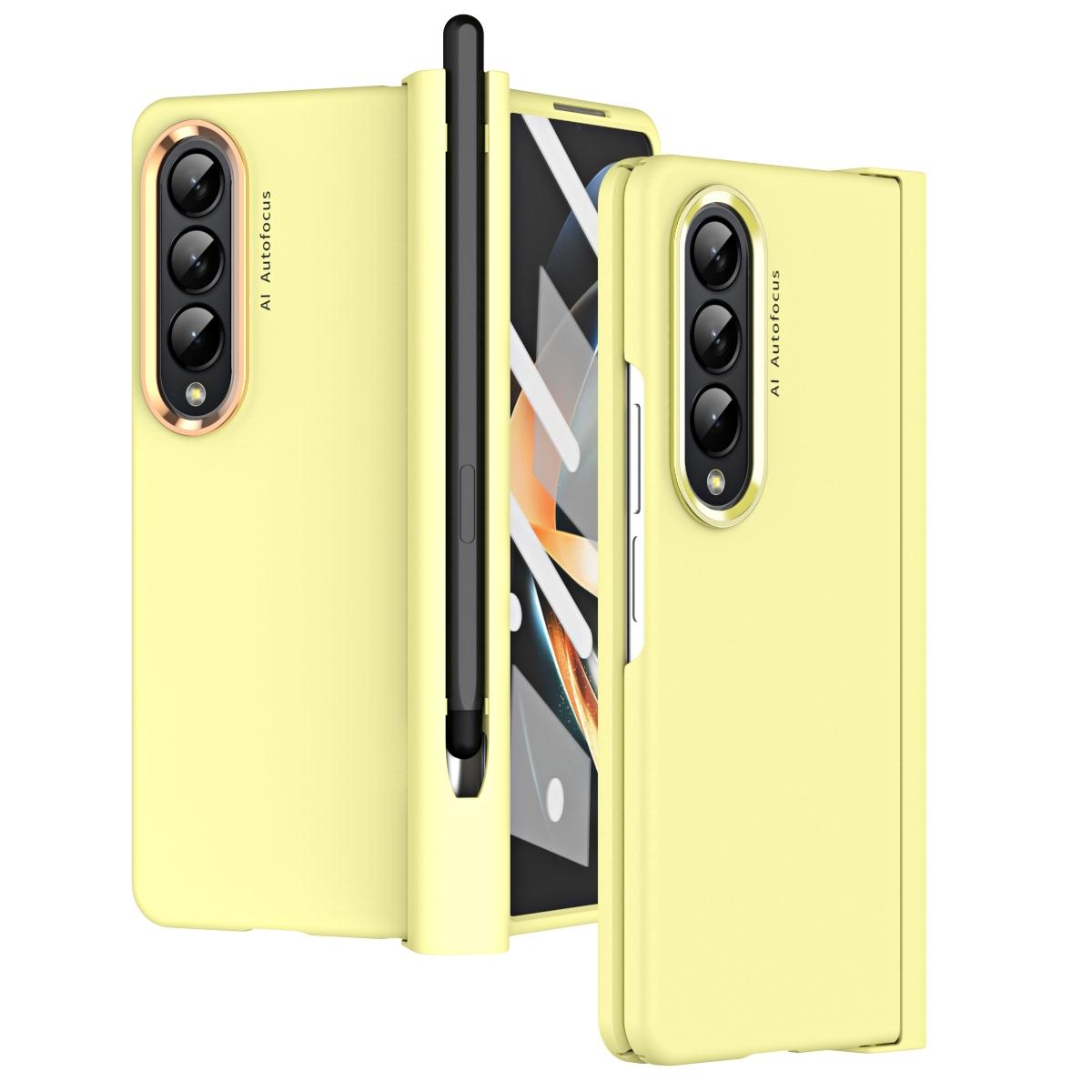 V562-C109125300ADE-202505291220-00 For Samsung Galaxy Z Fold4 5G Samsung Fold 4 Hinge Flip Case - Two Tone Contact Lens - Yellow - Image 1