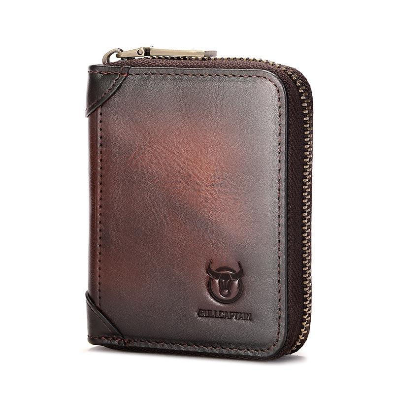 V562-C1095015060DBT-202503280222-00 Rfid Anti Theft Cowhide Card Holder Wallet Coffee - Image 1