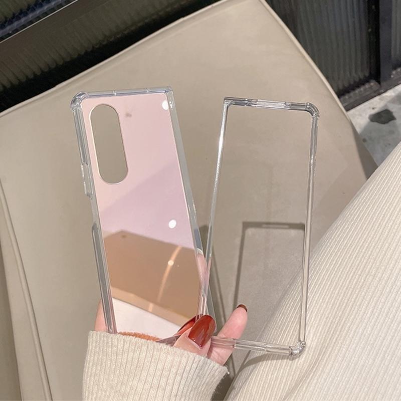 V562-C109552300ADE-202503211451-00 For Samsung Galaxy Z Fold4 5G Reflective Noodle Case - Reflective Finish - Rose Gold - Image 1