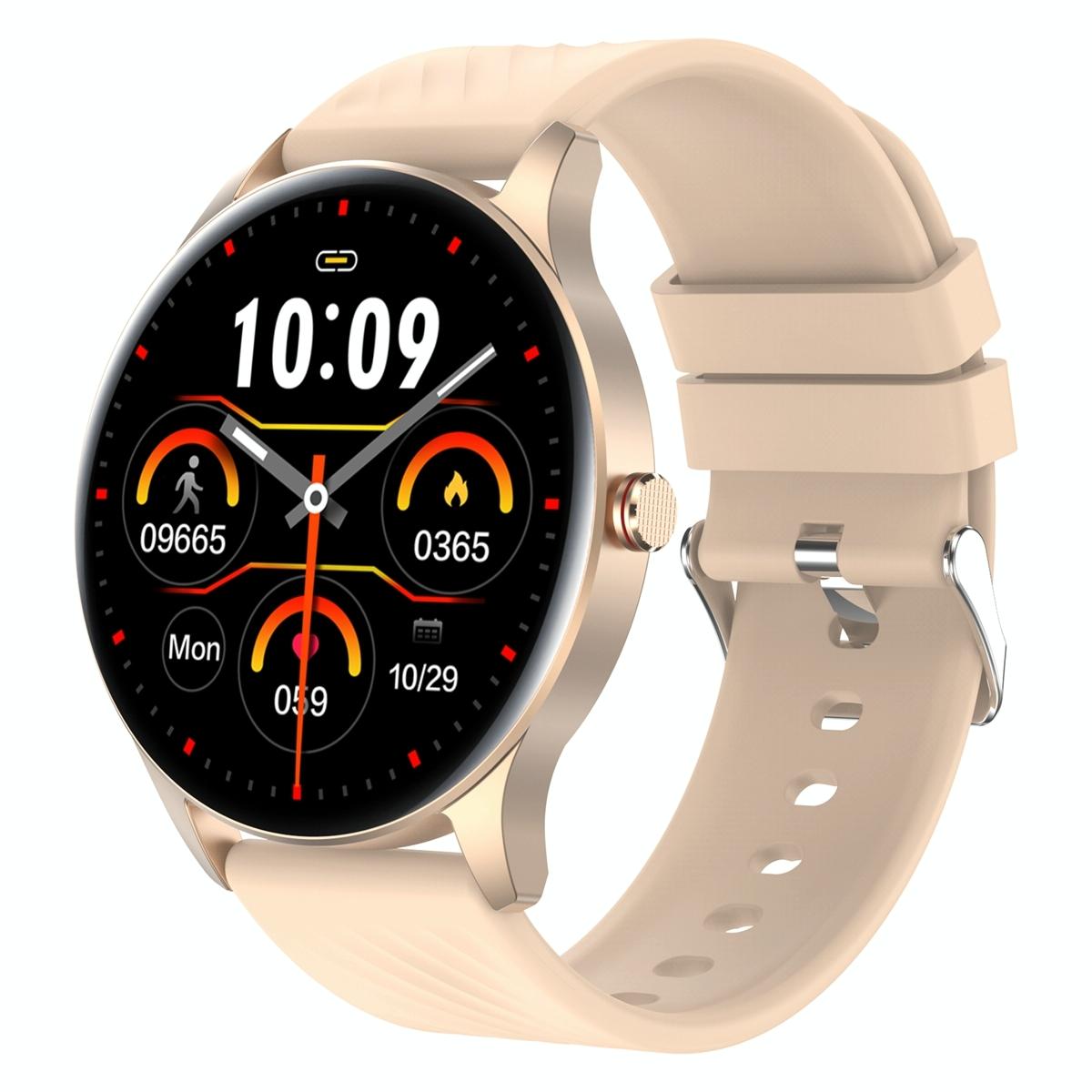 V562-C109580600ADE-202504251912-00 1.43 Inch Amoled Smart Watch With Bt Call & Health Tracking - Gold - Image 1