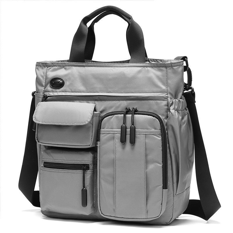 V562-C1098973060DBT-202502281830-00 Multi Compartment Laptop Handbag Lightweight Large Capacity Messenger Bag - Grey - Image 1