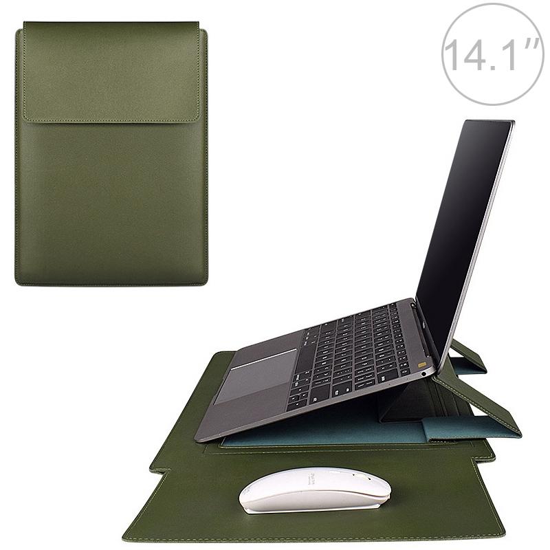 V562-C20459700ADE-202504022026-00 14.1 Inch Laptop Sleeve Leather Carrying Bag - Green - Image 1