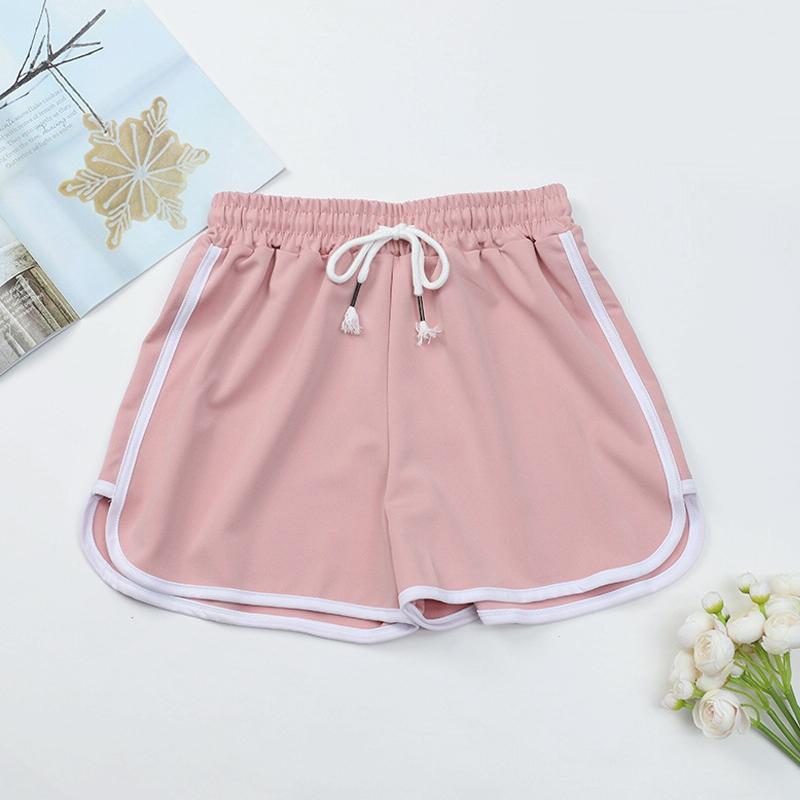 V562-C2074793060DBT-202503262012-00 High Waist Straight Yoga Shorts Women Casual Loose Outerwear - Light Pink - M - Image 1