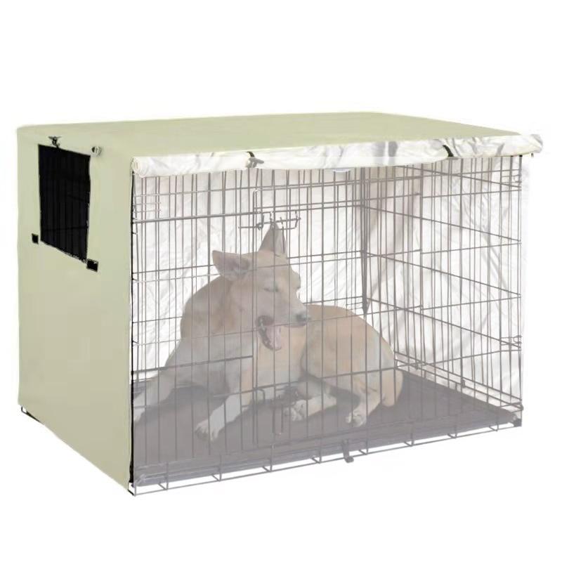 V562-C2090422060DBT-202503031930-00 Outdoor Pet Cage Cover - Waterproof & Dustproof - 79x50.8x53cm - Beige - Image 1