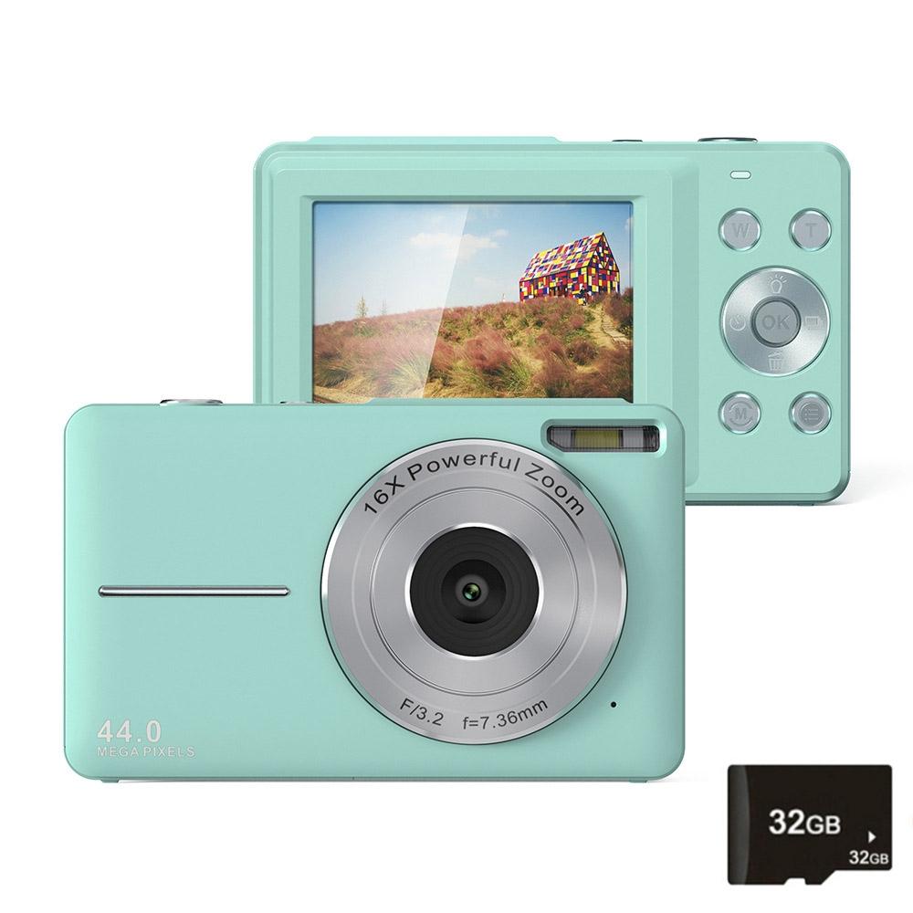V562-C2091061060DBT-219894-00 Mini Children Photography Camera - 2.4-inch Hd 16x Zoom - Green+32G - Image 1