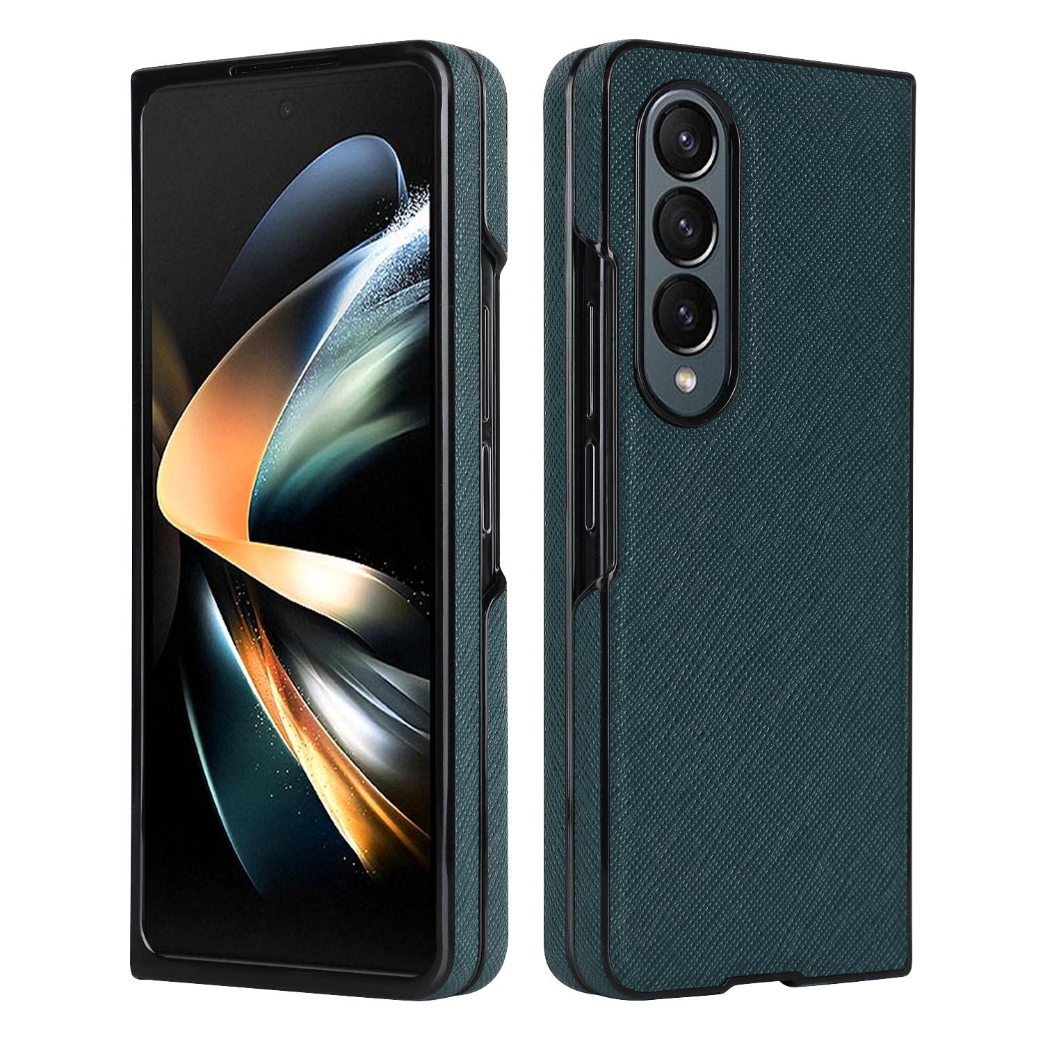 V562-C306672600ADE-202505061659-00 For Samsung Galaxy Z Fold4 5G Foldable Cross Pattern Phone Case - Compact Design - Green - Image 1