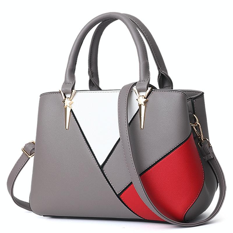 V562-D1010622060DBT-202504251735-00 Colourblock Ladies Handbag - Pu Material - Dark Gray - Image 1