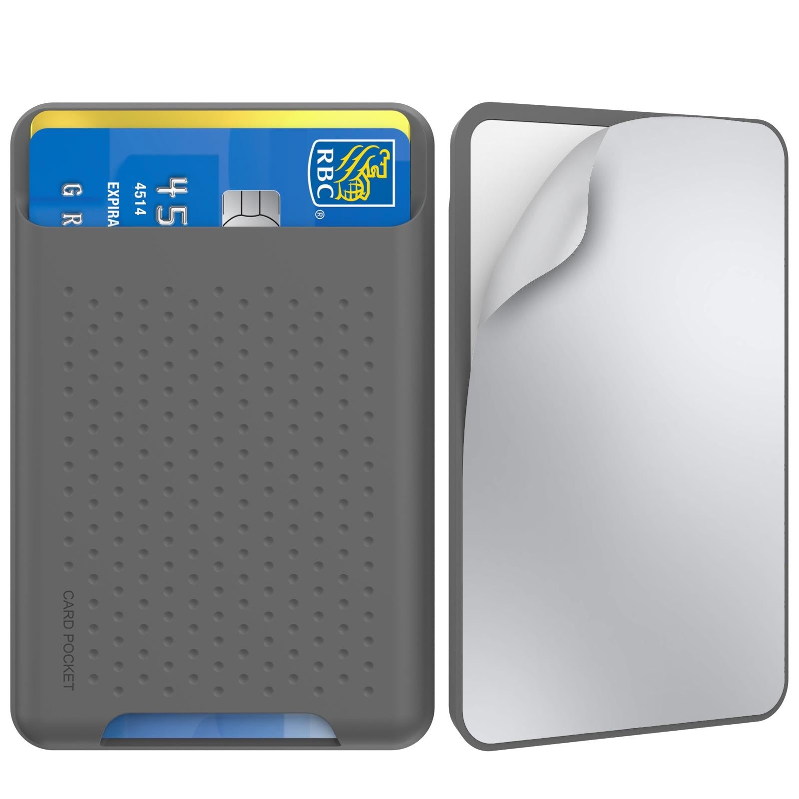 V562-D1019393060DBT-202503281930-00 Universal Adhesive Silicone Card Case For Mobile Phones - Dark Gray - Image 1