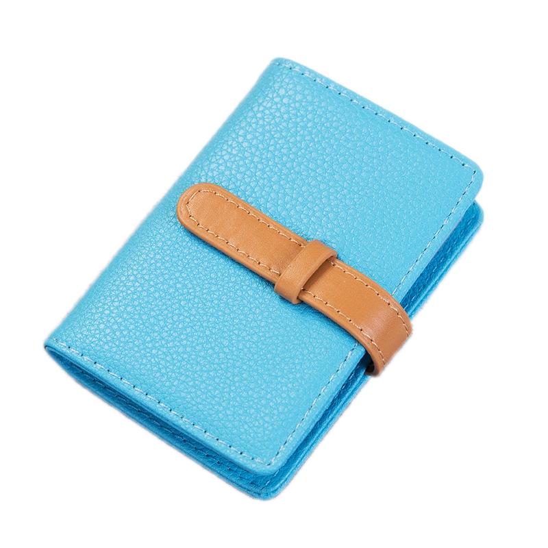 V562-D1021022750DBT-202503280231-00 Portable Pu Leather Card Holder - Business & Credit Cards - Blue - Image 1