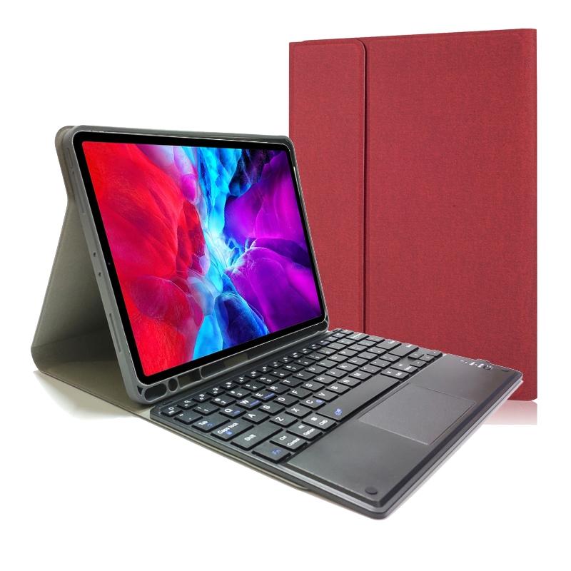 V562-D10281300ADE-202504291820-00 Bluetooth Keyboard Tablet Case For Ipad Pro 11 - Detachable Touch Leather Holder Pen Slot - Red - Image 1