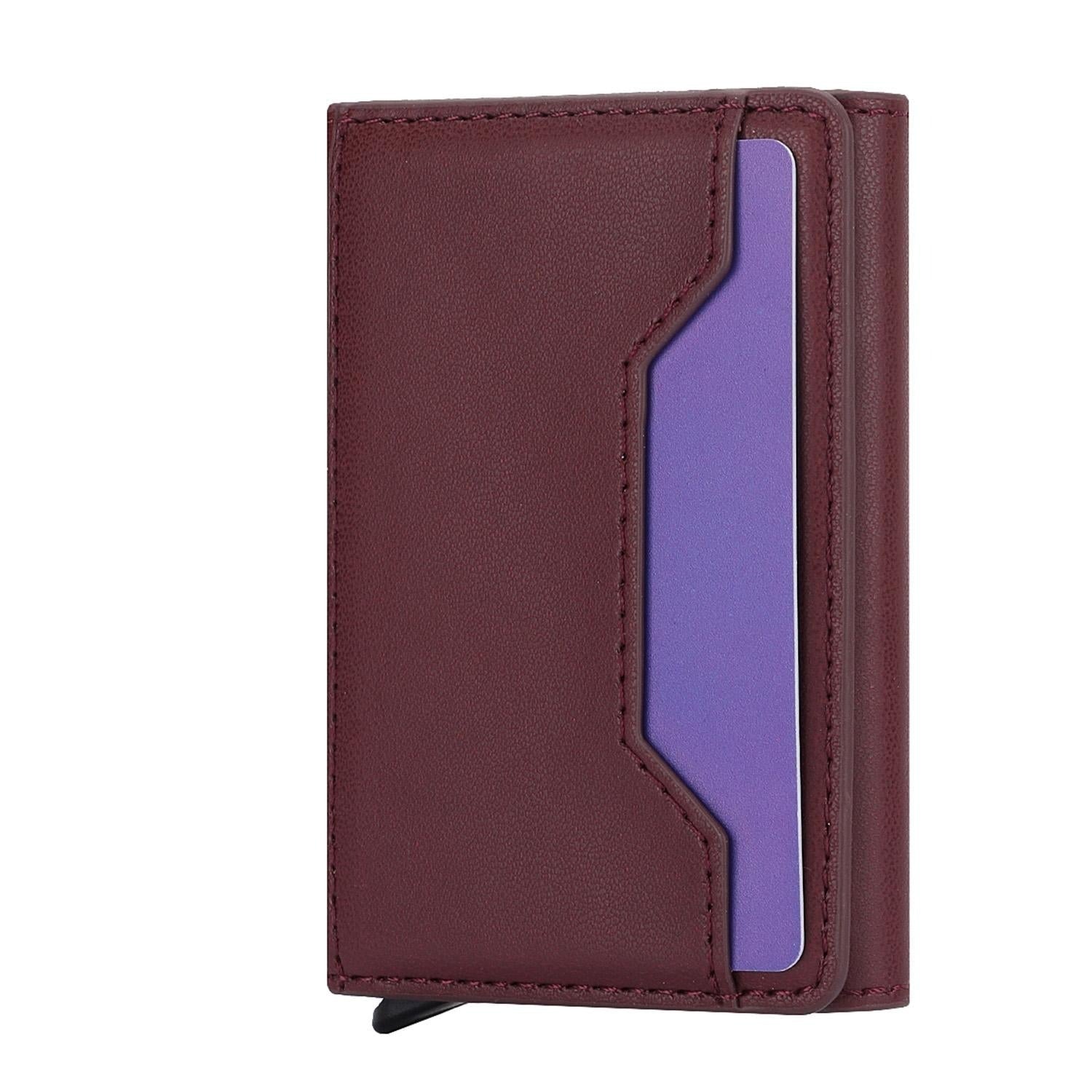 V562-D104714500ADE-202503281917-00 10x6x3cm Secure Brush Card Bag - Compact and Protective - Wine Red - Image 1