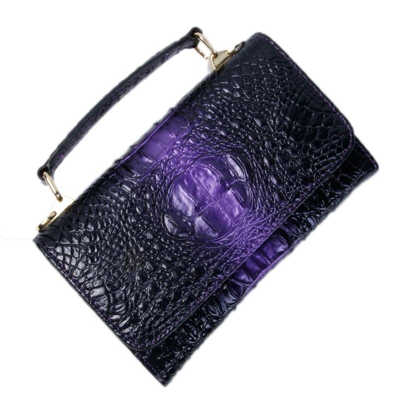 V562-D1059823060DBT-202504251605-00 Versatile Lady Crossbody Wrist Bag - Multi-functional - Crocodile Head Purple - Image 1