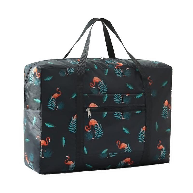 V562-D1065463060DBT-202502271745-00 Waterproof Foldable Travel Bag - Compact & Durable - Black Flamingo - Image 1