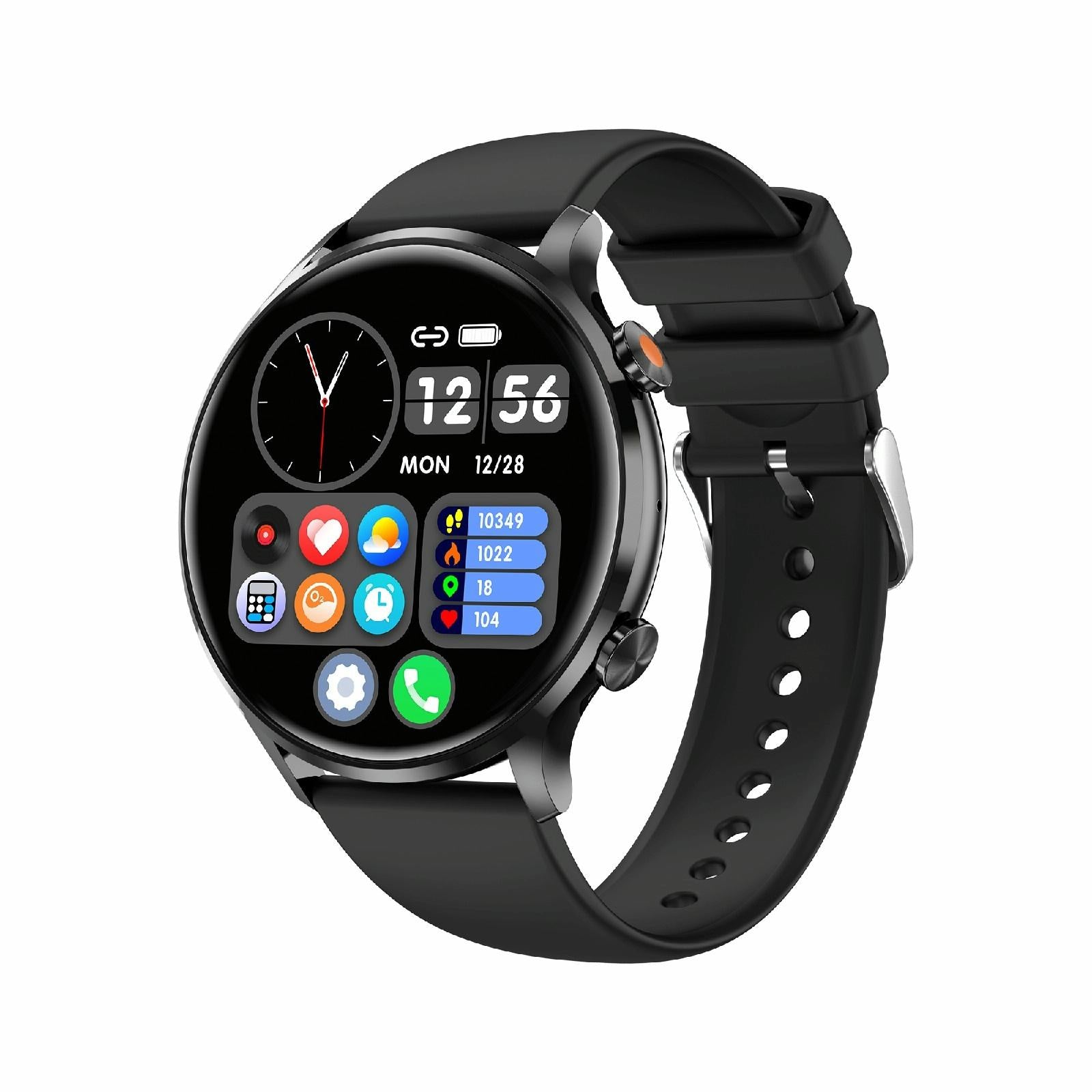 V562-D106942600ADE-202504252112-00 1.39 Inch Bt5.2 Smart Sport Watch Support Bluetooth Call / Sleep / Blood Oxygen / Temperature / Heart Rate / Blood Pressure Health Monitor - Black - Image 1
